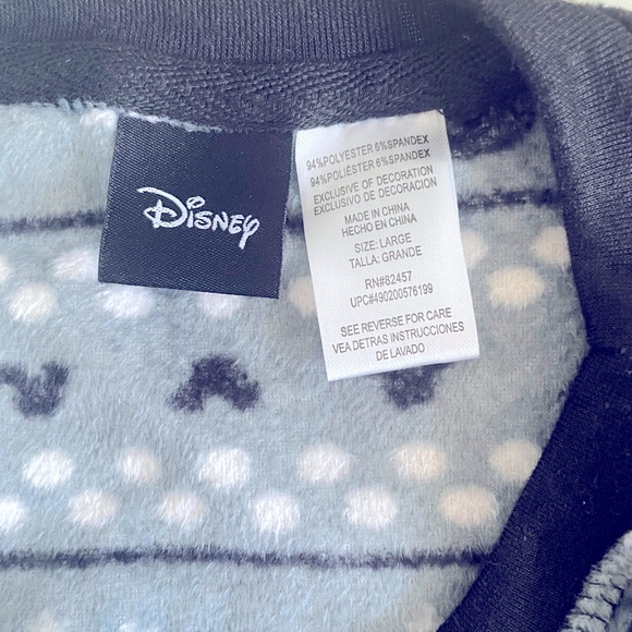 Disney Mickey Mouse & Snowflakes Fleece Pajamas Set. Sz L - Picture 3 of 3